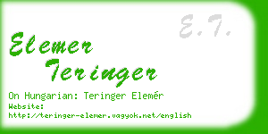 elemer teringer business card